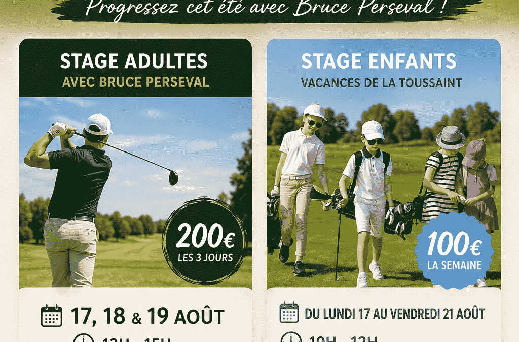 Deux stages de golf en août au Golf de Champagne ⛳